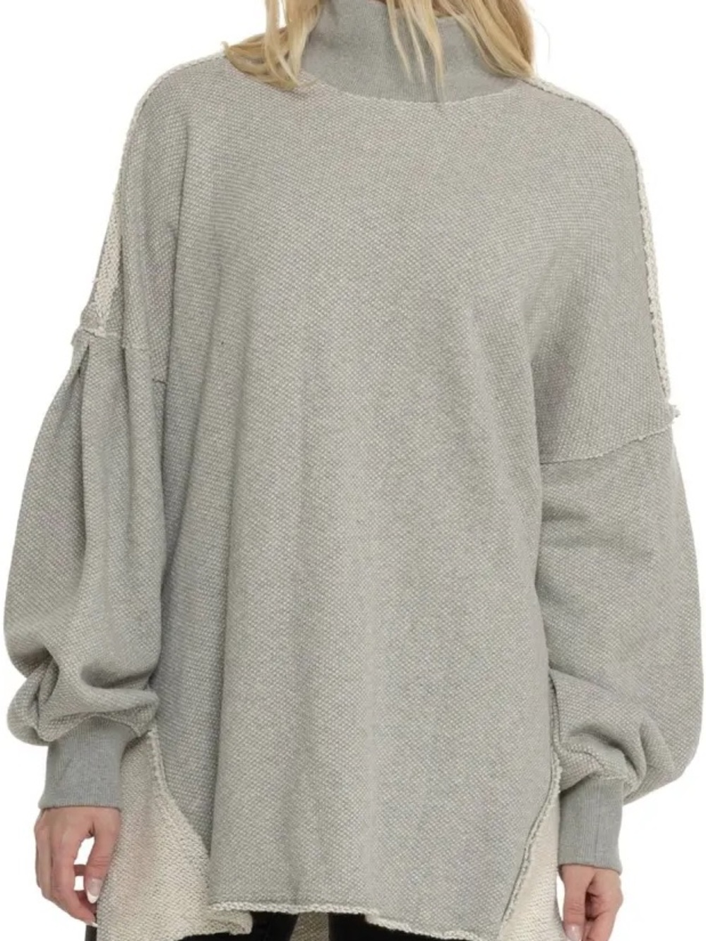 Free People Women's Wonderful Pullover oversized grey pullover
